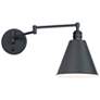 1_Maxim Library Black Swing Arm Wall Lamp