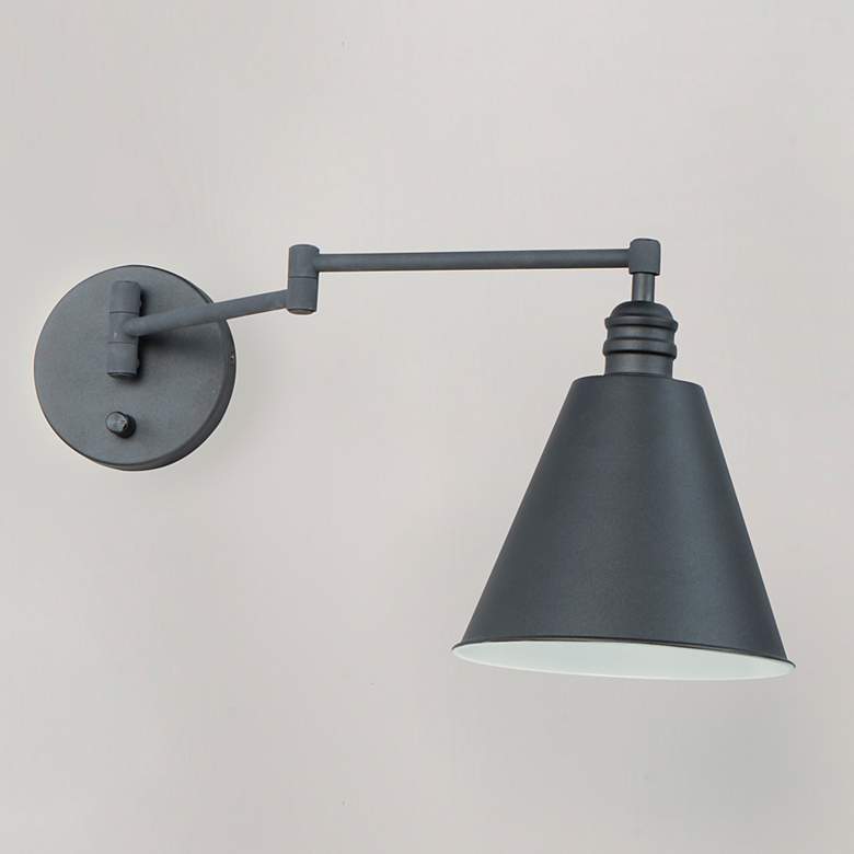 Image 3 Maxim Library Black Swing Arm Wall Lamp more views