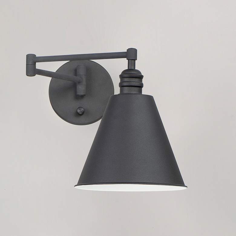 Image 4 Maxim Library Black Swing Arm Wall Lamp more views