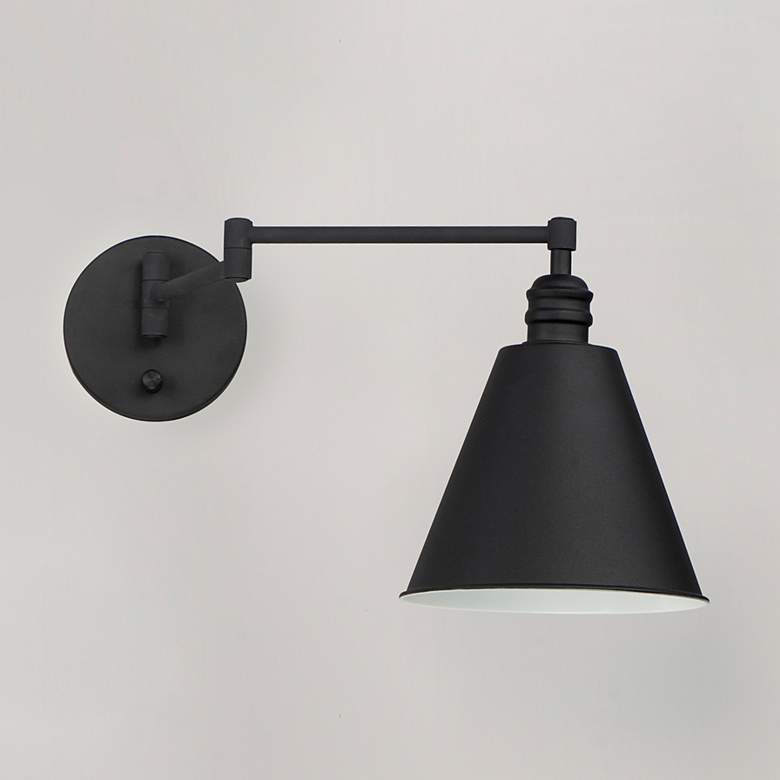 Image 5 Maxim Library Black Swing Arm Wall Lamp more views
