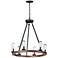 Maxim Lido 24"W Antique Pecan and Black 6-Light Chandelier
