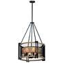 2_Maxim Lighting Boundry 24" Wide Black 6-Light Mesh Drum Chandelier