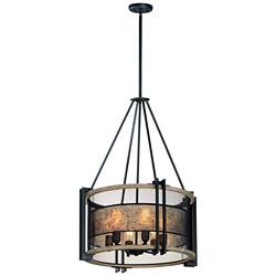Maxim Lighting Boundry 24" Wide Black 6-Light Mesh Drum Chandelier