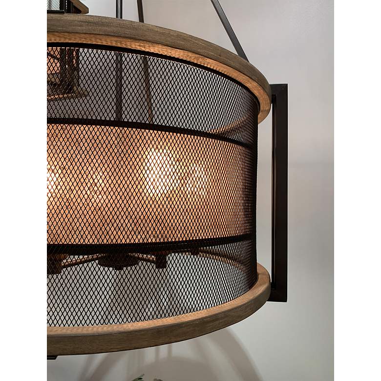 Image 4 Maxim Lighting Boundry 24" Wide Black 6-Light Mesh Drum Chandelier more views