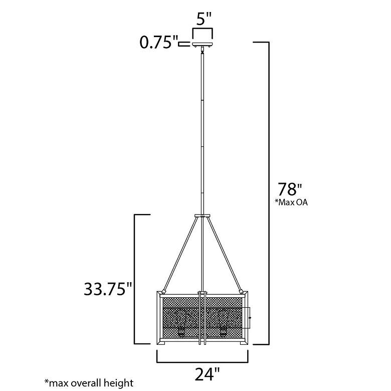 Image 6 Maxim Lighting Boundry 24" Wide Black 6-Light Mesh Drum Chandelier more views