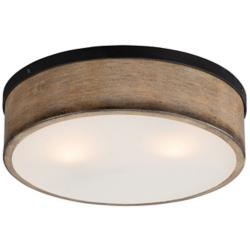 Maxim Lighting Franklin 14 1/4" Driftwood Pattern Drum Ceiling Light