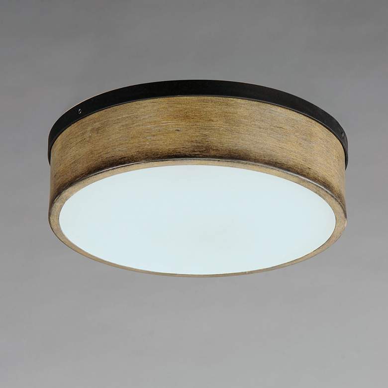 Image 3 Maxim Lighting Franklin 14 1/4" Driftwood Pattern Drum Ceiling Light more views
