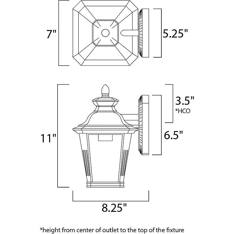 Image 5 Maxim Lighting Knoxville 11" Traditional Lantern Outdoor Wall Light more views