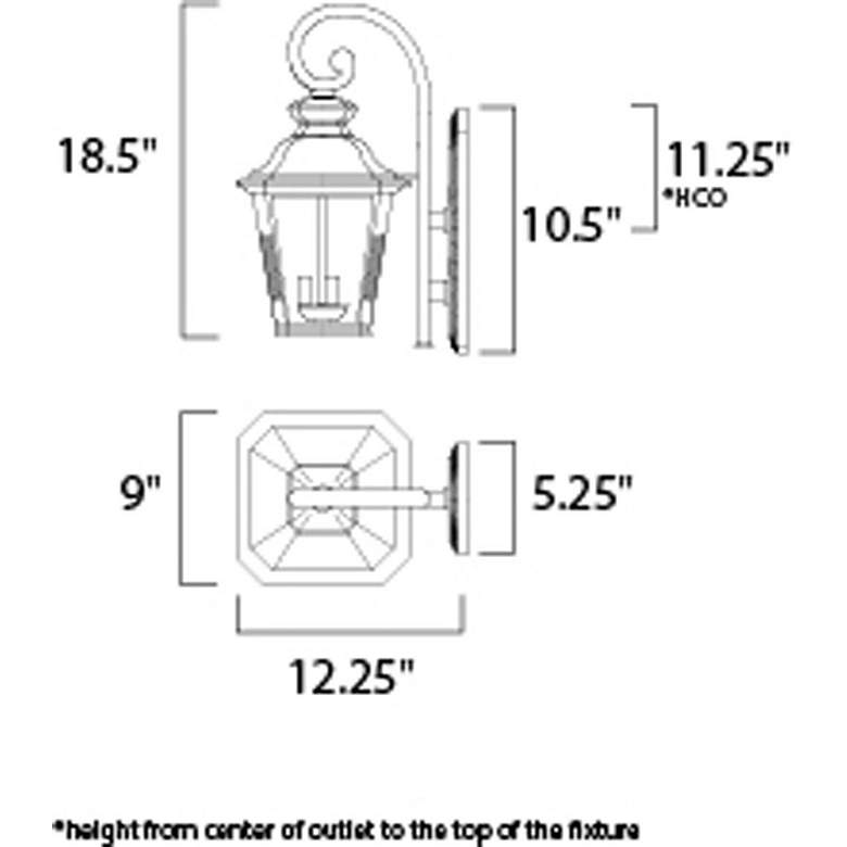 Image 6 Maxim Lighting Knoxville 18.5" Traditional Lantern Outdoor Wall Light more views