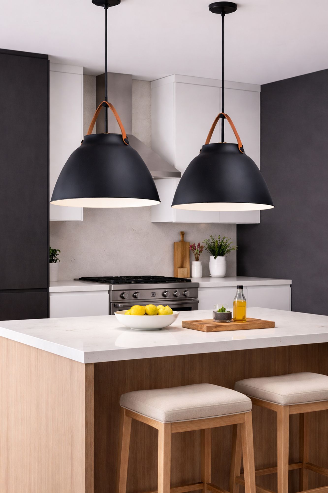 Maxim Lighting Nordic 19" Wide Black Metal Modern Dome Pendant Light