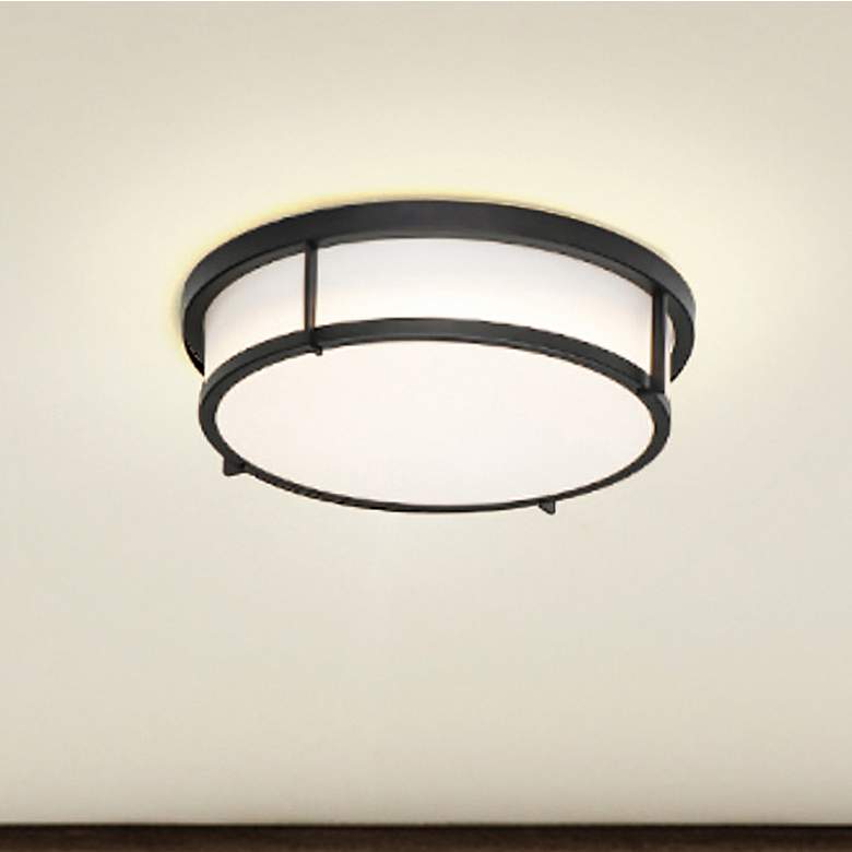 Image 1 Maxim Lighting Rogue 17" Wide Black and White Round Ceiling Light
