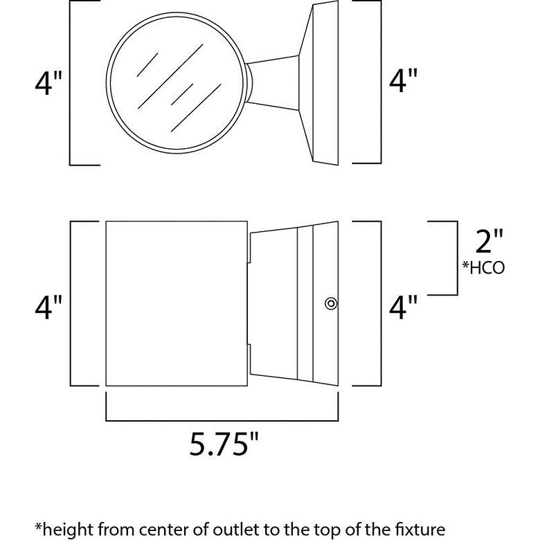 Image 2 Maxim Lightray 4" Cylindrical Aluminum Modern LED Outdoor Wall Light more views