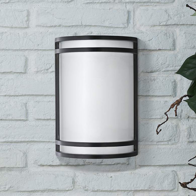 Image 1 Maxim Linear 10" High Bronze LED Modern Outdoor Wall Light