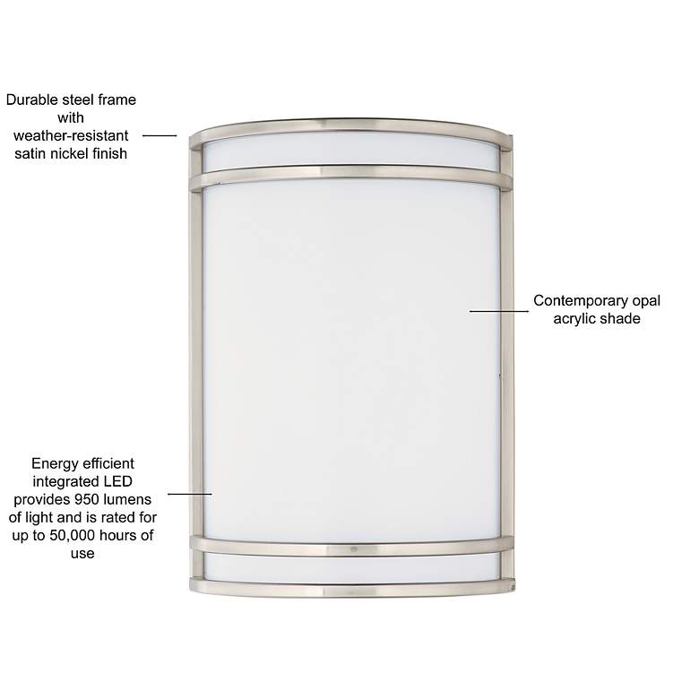 Image 3 Maxim Linear 10" High Satin Nickel LED Wall Sconce more views