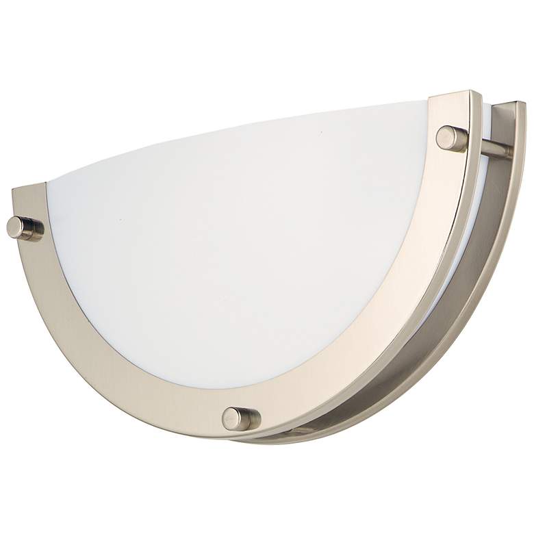 Image 1 Maxim Linear 12" Wide Satin Nickel and Glass Modern LED Wall Sconce