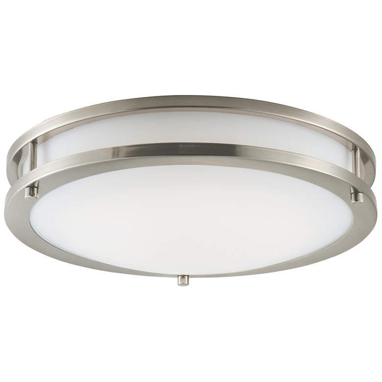 Image 1 Maxim Linear 14" Wide Satin Nickel LED Ceiling Light