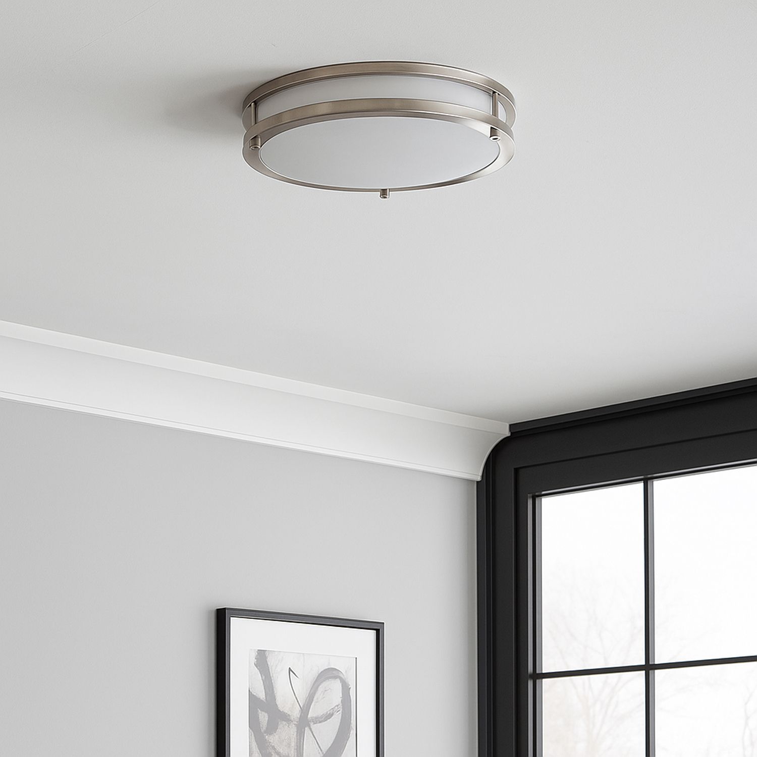 Image 4 Maxim Linear 14" Wide Satin Nickel LED Ceiling Light more views