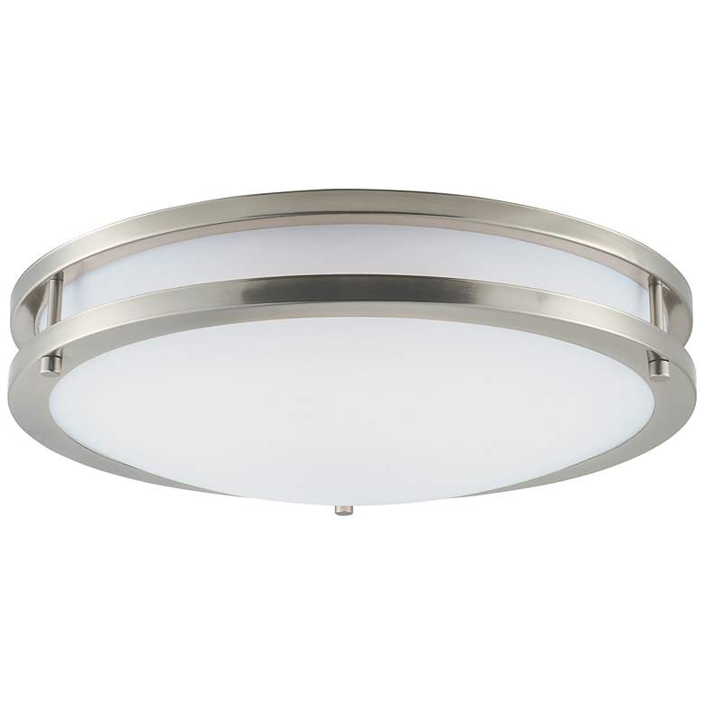 Image 1 Maxim Linear LED 16 inch Wide Satin Nickel Flush Mount Ceiling Light