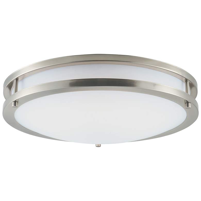 Image 2 Maxim Linear LED 16" Wide Satin Nickel Flush Mount Ceiling Light