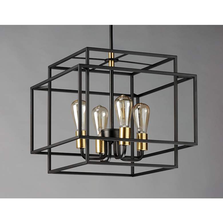 Image 4 Maxim Liner 17 3/4" Wide Black and Satin Brass Modern Pendant Light more views