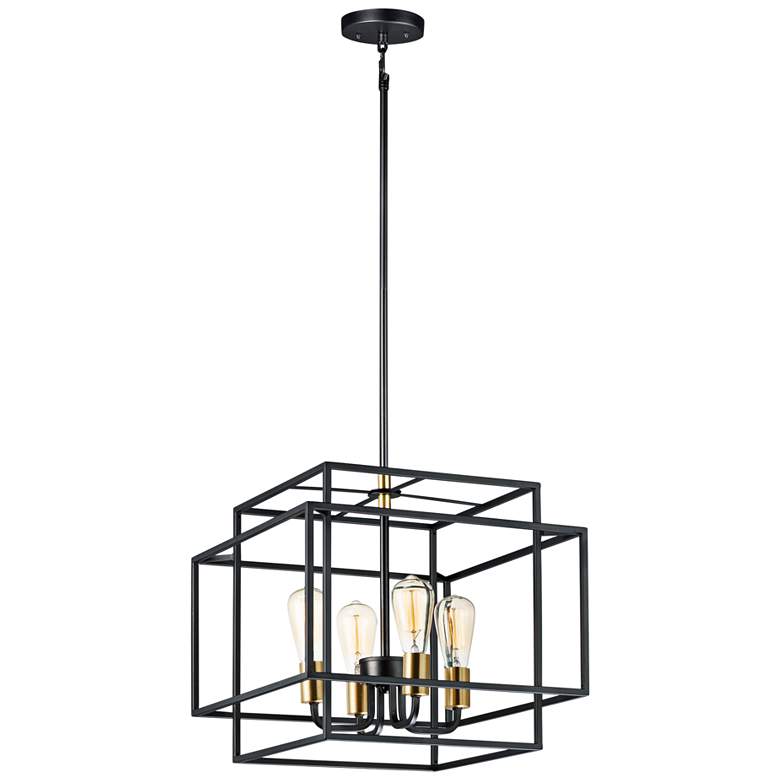 Image 2 Maxim Liner 17 3/4 inch Wide Black and Satin Brass Pendant Light