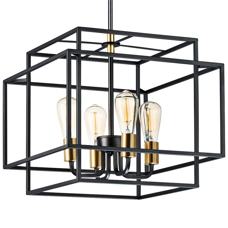 Maxim Liner 17 3/4&quot; Wide Black and Satin Brass Pendant Light more views
