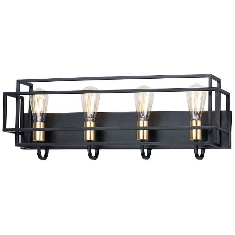 Image 2 Maxim Liner 28 1/2" Wide Black 4-Light Bath Light