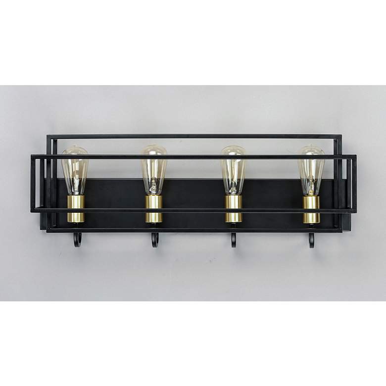 Image 3 Maxim Liner 28 1/2" Wide Black 4-Light Bath Light more views
