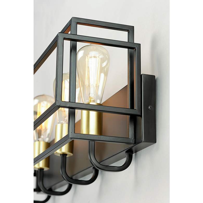 Image 4 Maxim Liner 28 1/2" Wide Black 4-Light Bath Light more views