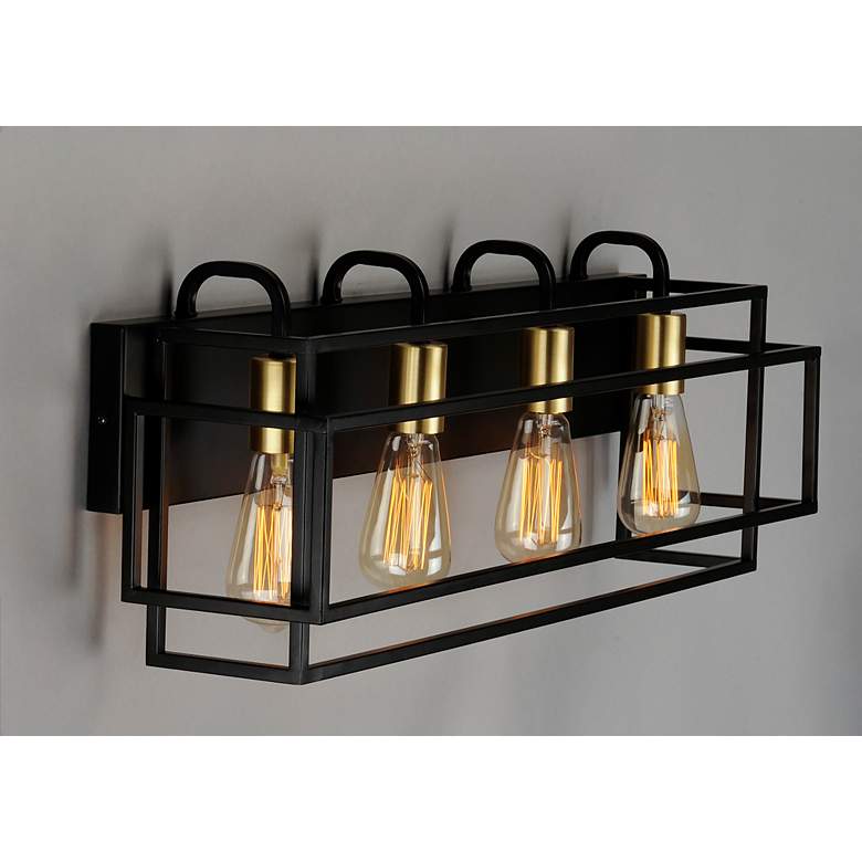 Image 5 Maxim Liner 28 1/2" Wide Black 4-Light Bath Light more views