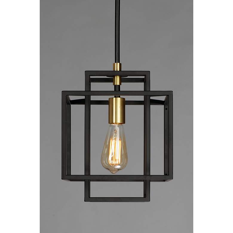 Image 3 Maxim Liner 9 3/4" Wide Black Geometric Boxes Mini Pendant more views