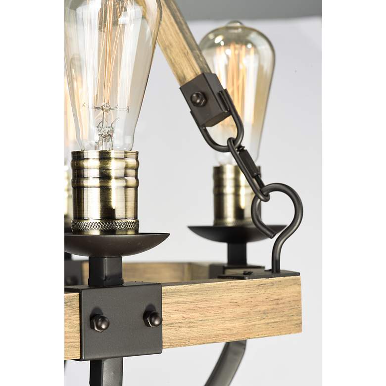 Image 6 Maxim Lodge 38" Wide Weathered Oak and Bronze 8-Light Chandelier more views