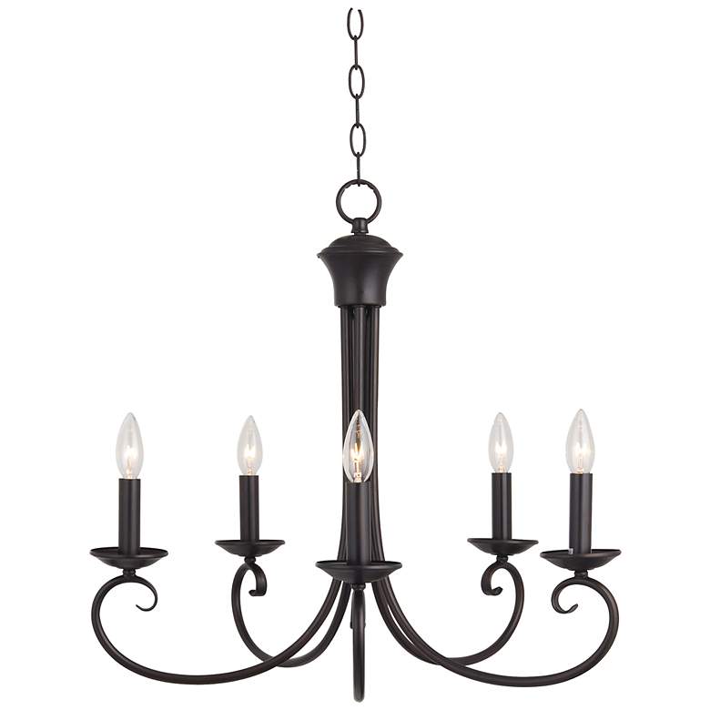 Image 1 Maxim Loft 16" Wide Bronze Single-Tier Candelabra Chandelier