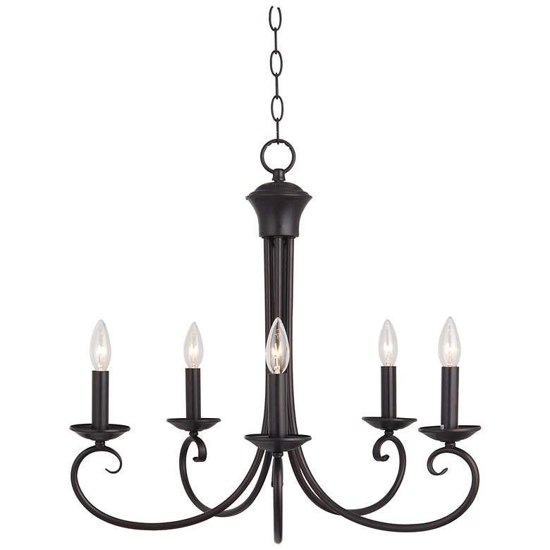 Image 1 Maxim Loft 16 inch Wide Bronze Single-Tier Candelabra Chandelier