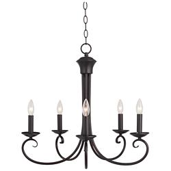 Maxim Loft 16" Wide Bronze Single-Tier Candelabra Chandelier