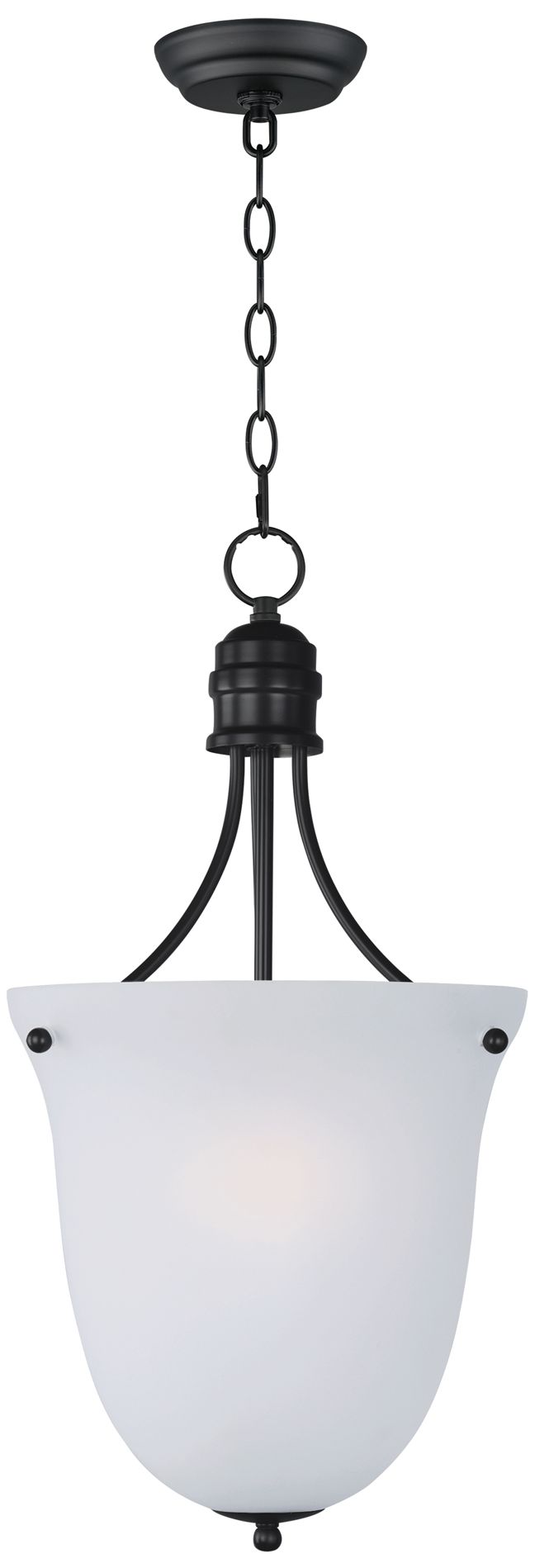 Maxim Logan 12 3/4" Frosted/Black 3-Light Pendant