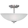 1_Maxim Logan 13" Wide Satin Nickel Bowl Ceiling Light