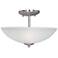 Maxim Logan 13" Wide Satin Nickel Bowl Ceiling Light