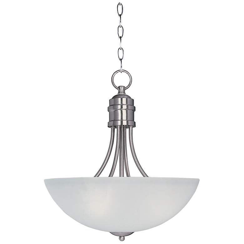Image 1 Maxim Logan 15 1/2" Wide Satin Nickel Pendant Light