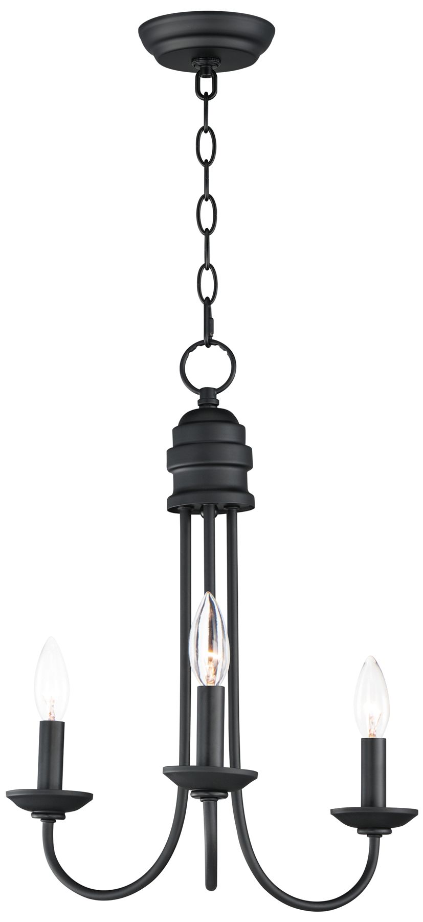 Maxim Logan 15 1/2" Wide Black 3-Light Candle Chandelier