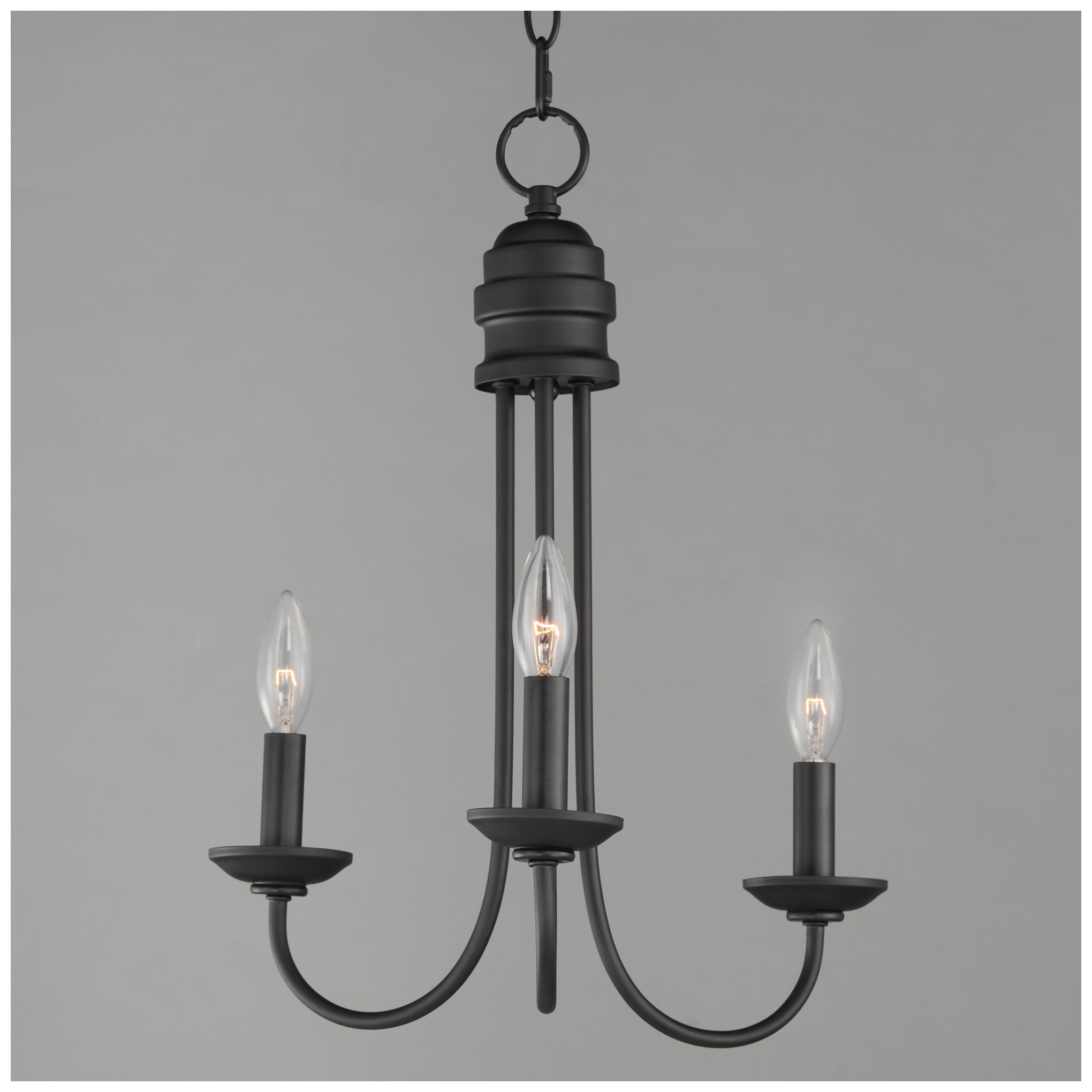 Image 2 Maxim Logan 15 1/2" Wide Black 3-Light Candle Chandelier more views