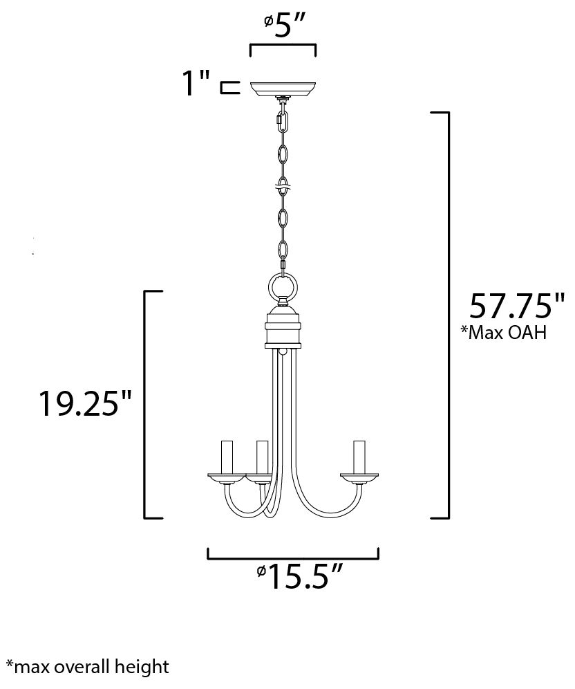 Image 6 Maxim Logan 15 1/2" Wide Black 3-Light Candle Chandelier more views