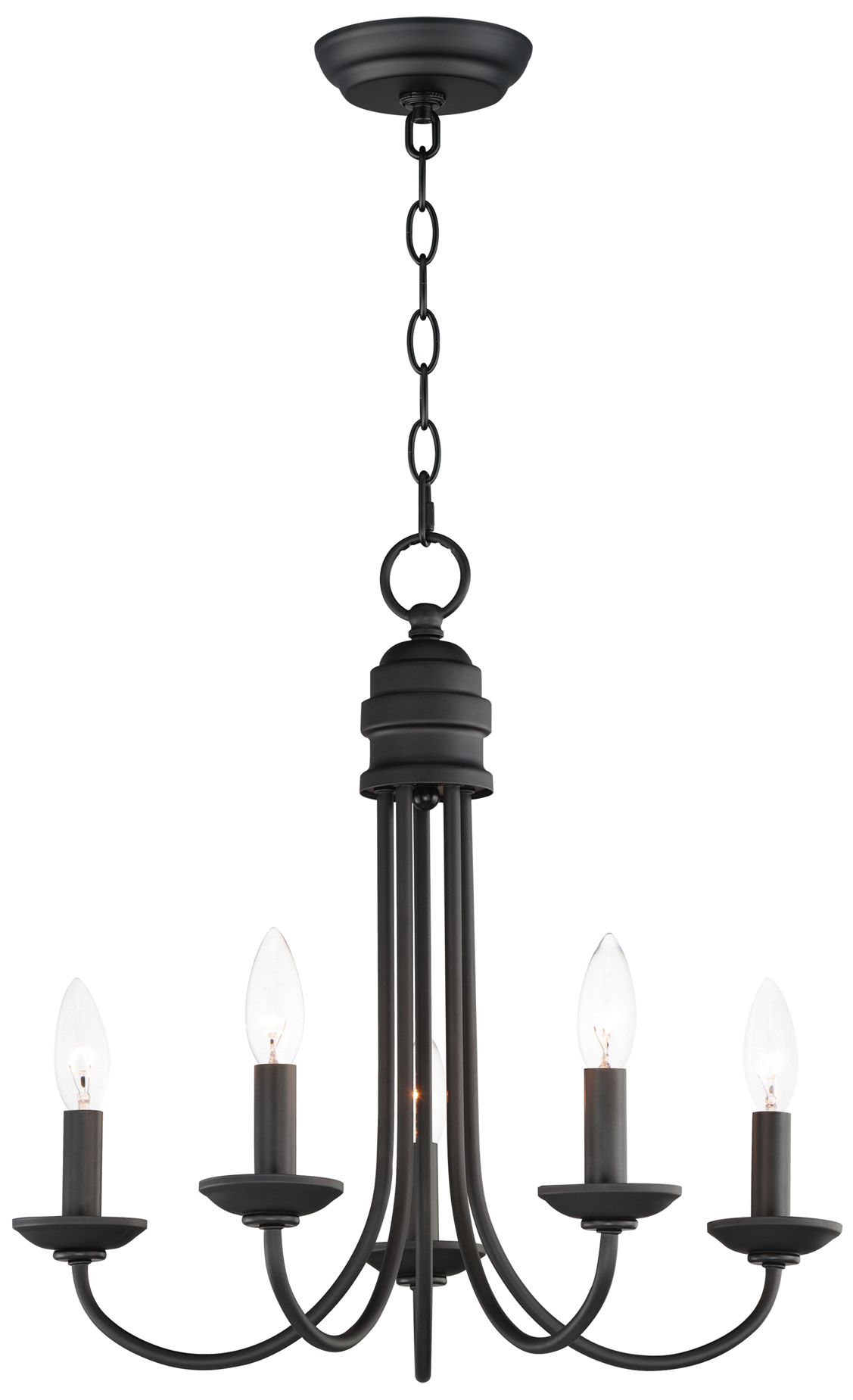 Maxim Logan 21" Wide Black 5-Light Candle Chandelier