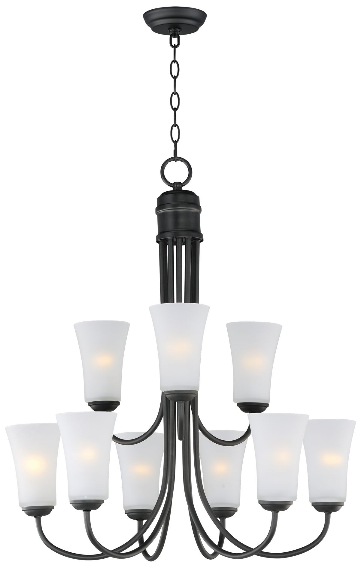 Maxim Logan 28 1/2" Wide Black 9-Light Chandelier