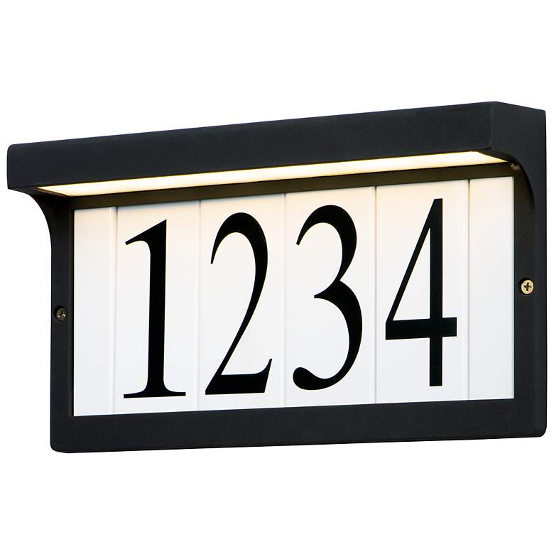 Image 2 Maxim Lola 12 1/2" Wide Black LED Outdoor Wall-Mount Address Frame
