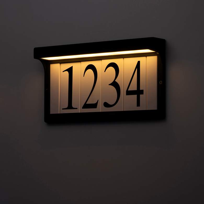 Image 1 Maxim Lola 12 1/2" Wide Black LED Outdoor Wall-Mount Address Frame