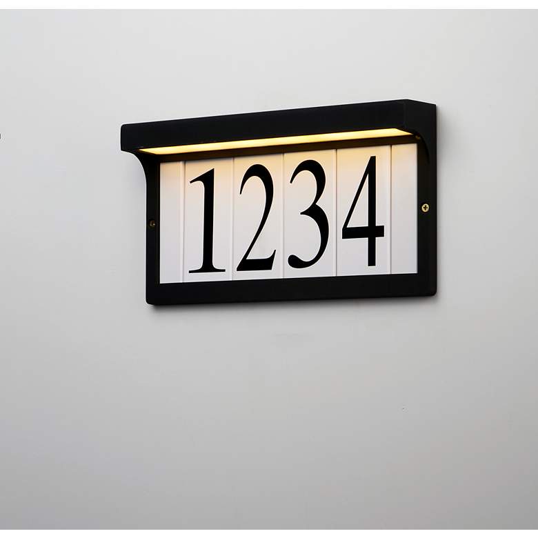 Image 3 Maxim Lola 12 1/2" Wide Black LED Outdoor Wall-Mount Address Frame more views
