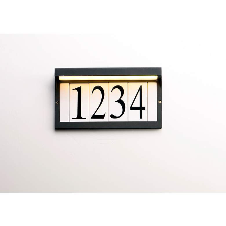 Image 4 Maxim Lola 12 1/2" Wide Black LED Outdoor Wall-Mount Address Frame more views