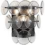 1_Maxim Loren 15" High Gunmetal/Textured Clear Wall Sconce