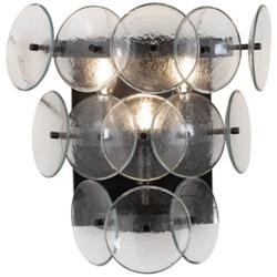 Maxim Loren 15" High Gunmetal/Textured Clear Wall Sconce